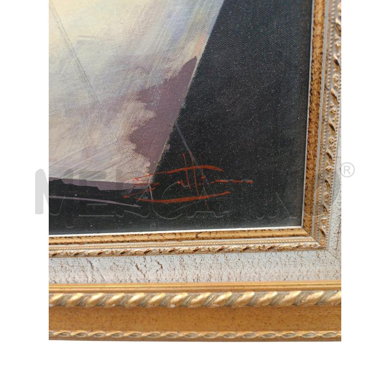 QUADRO FRANCO GATTO 60*60 CORNICE ROVINATA | Mercatino dell'Usato Cava de tirreni 3