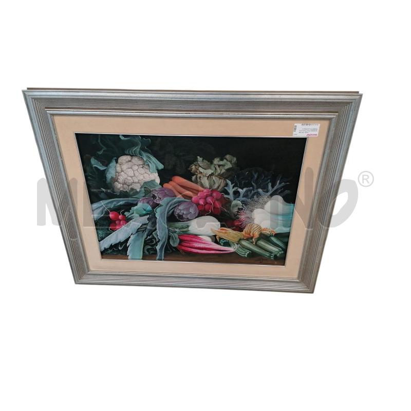 QUADRO FRUTTA 50 X70 ROBERTO ALFANO CORNICE LEGNO ARGENTATA | Mercatino dell'Usato Cava de tirreni 1