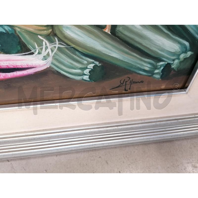 QUADRO FRUTTA 50 X70 ROBERTO ALFANO CORNICE LEGNO ARGENTATA | Mercatino dell'Usato Cava de tirreni 2