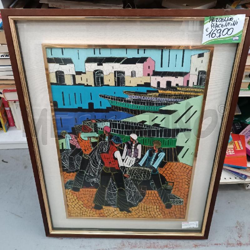 QUADRO MARCELLO PIACENTINI TIRO DI RETI 60X80 | Mercatino dell'Usato Cava de tirreni 1