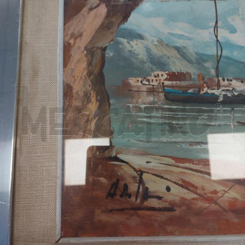 QUADRO MARE CON BARCHE CORNICE ARGENTATA | Mercatino dell'Usato Cava de tirreni 2