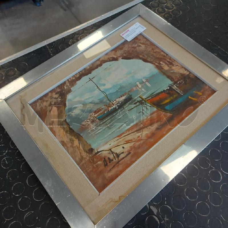 QUADRO MARE CON BARCHE CORNICE ARGENTATA | Mercatino dell'Usato Cava de tirreni 3