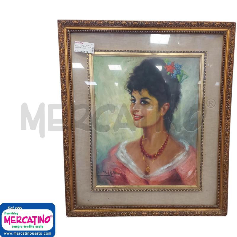 QUADRO MEZZO BUSTO DONNA FIORE ROSSO  FERRANTE  | Mercatino dell'Usato Cava de tirreni 1