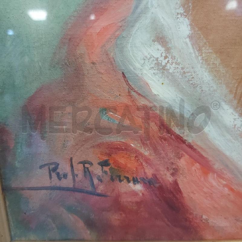 QUADRO MEZZO BUSTO DONNA FIORE ROSSO  FERRANTE  | Mercatino dell'Usato Cava de tirreni 2