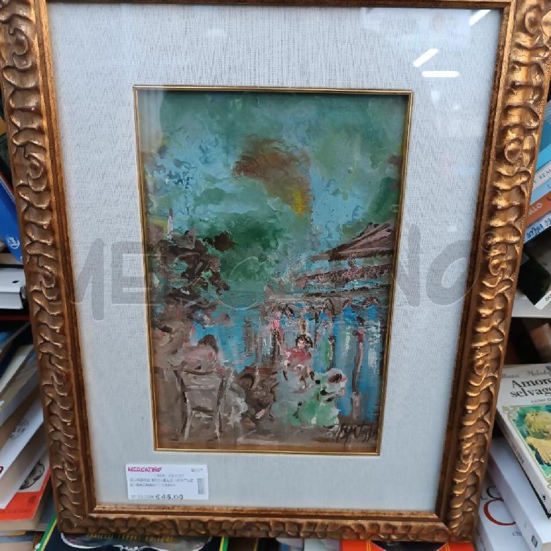 QUADRO MICHELE SPATUZZI BAGNANTI CORNICE DORATA | Mercatino dell'Usato Cava de tirreni 1