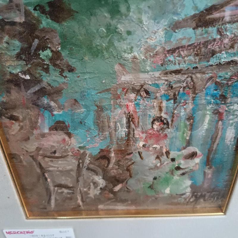 QUADRO MICHELE SPATUZZI BAGNANTI CORNICE DORATA | Mercatino dell'Usato Cava de tirreni 4