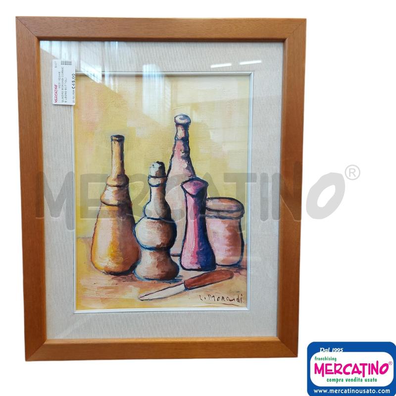 QUADRO MORANDI CORNICE LEGNO BOTTIGLIE COLORATE | Mercatino dell'Usato Cava de tirreni 1