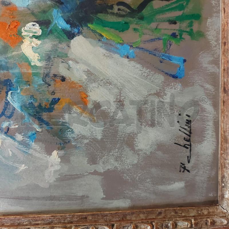 QUADRO PAOLO CHELLINI FIORI CORNICE LAVORATA | Mercatino dell'Usato Cava de tirreni 2