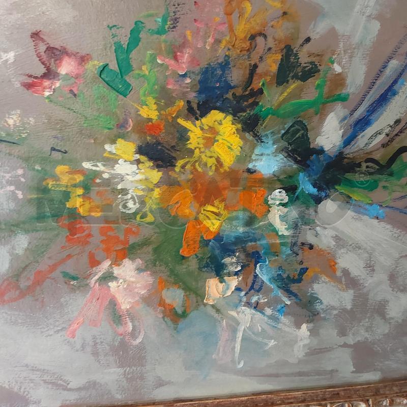 QUADRO PAOLO CHELLINI FIORI CORNICE LAVORATA | Mercatino dell'Usato Cava de tirreni 3