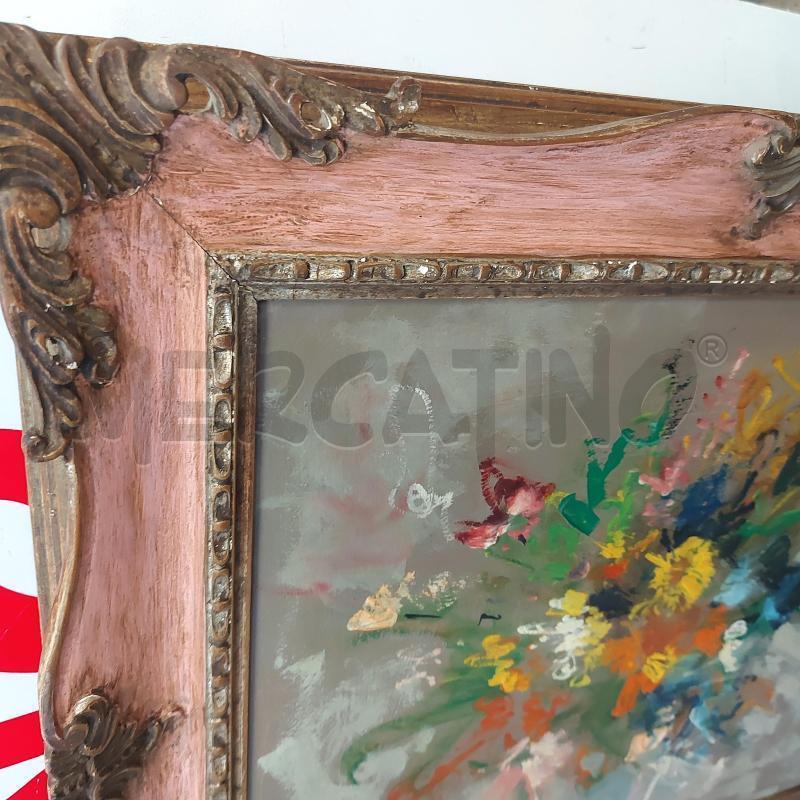 QUADRO PAOLO CHELLINI FIORI CORNICE LAVORATA | Mercatino dell'Usato Cava de tirreni 5