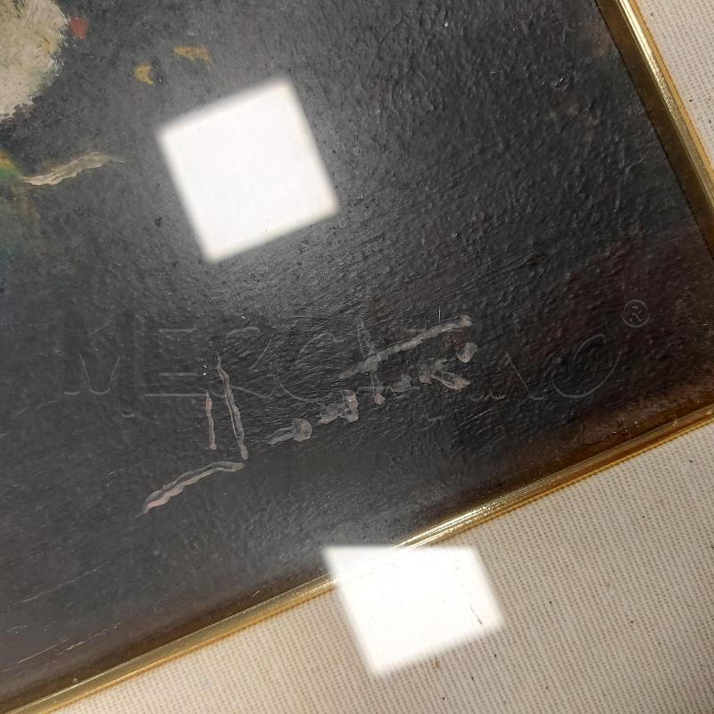 QUADRO SANTORO CORNICE DORATA CON VASO FIORI | Mercatino dell'Usato Cava de tirreni 2