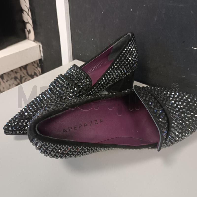 SCARPE DONNA APEPAZZA NERE BRILLANTINI TACCHI  | Mercatino dell'Usato Cava de tirreni 3