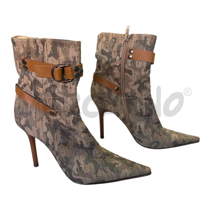 SCARPE DONNA CASADEI BEIGE TRAMA MILITARE TACCO  | Mercatino dell'Usato Cava de tirreni 1