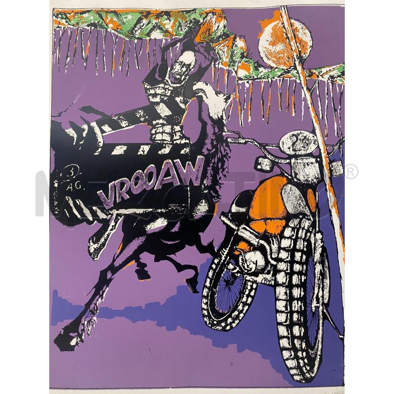 SERIGRAFIA VROOAW MASACCI CAVALIERE CON MOTOCICLETTA | Mercatino dell'Usato Cava de tirreni 3