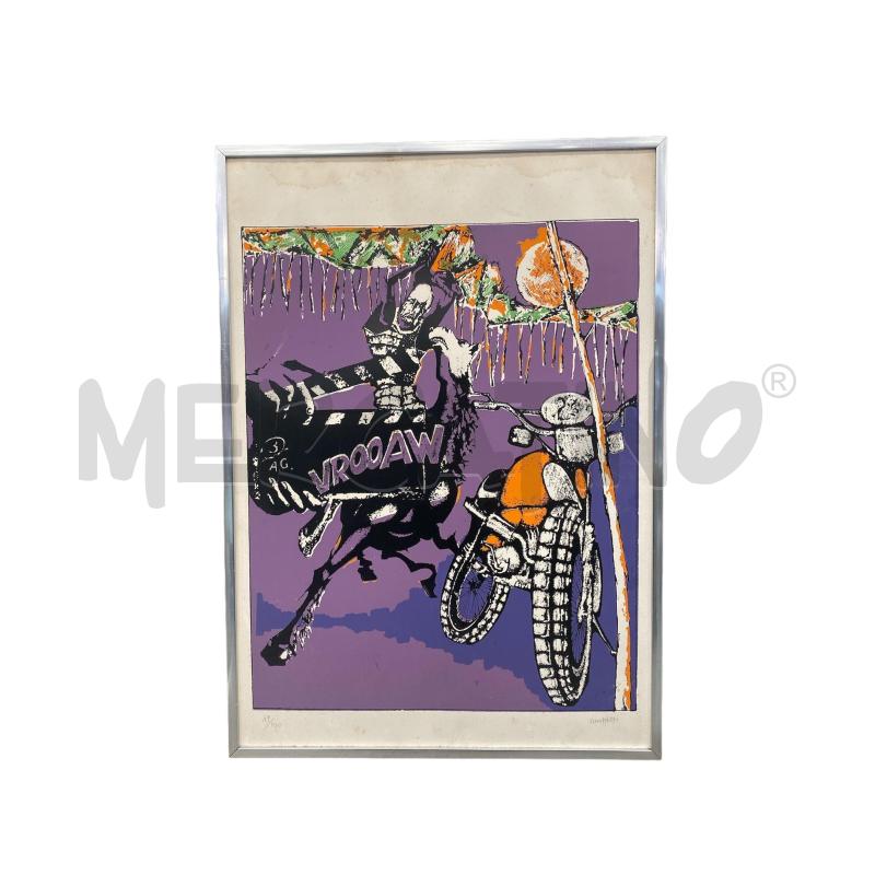 SERIGRAFIA VROOAW MASACCI CAVALIERE CON MOTOCICLETTA | Mercatino dell'Usato Cava de tirreni 4
