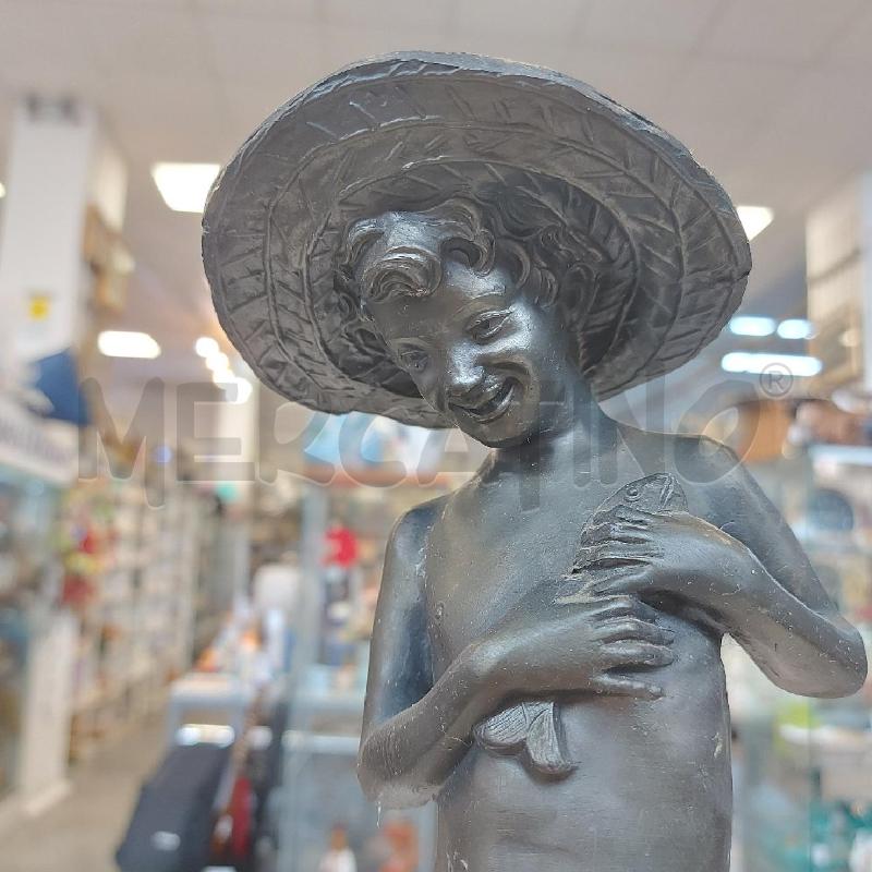 STATUA VARLESE PESCATORE BASE MARMO NO RETE | Mercatino dell'Usato Cava de tirreni 4
