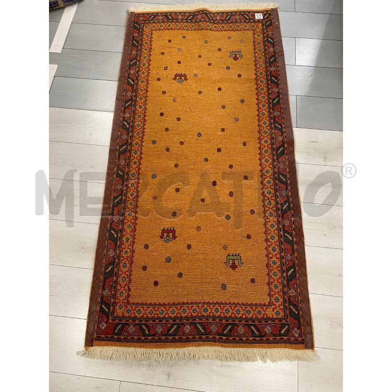 TAPPETO GABBEH PERSIANO MOTIVI GEOMETRICI ARANCIONE FRANGE 177X90CM | Mercatino dell'Usato Cava de tirreni 3