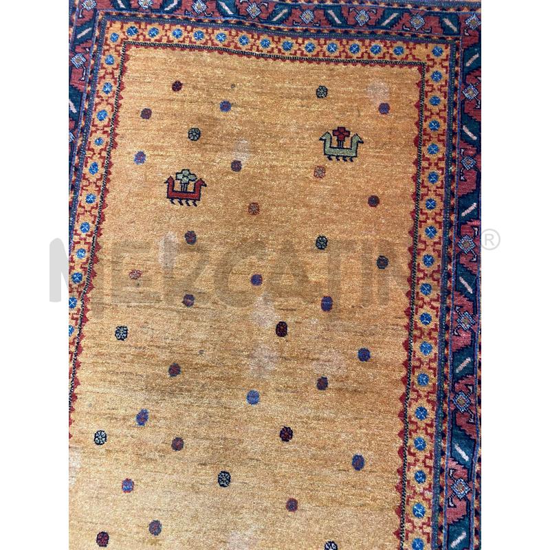 TAPPETO GABBEH PERSIANO MOTIVI GEOMETRICI ARANCIONE FRANGE 177X90CM | Mercatino dell'Usato Cava de tirreni 4