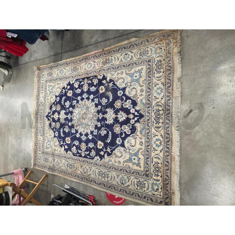 TAPPETO PERSIANO BLU BEIGE 220X160CM DA RIVEDERE | Mercatino dell'Usato Cava de tirreni 1