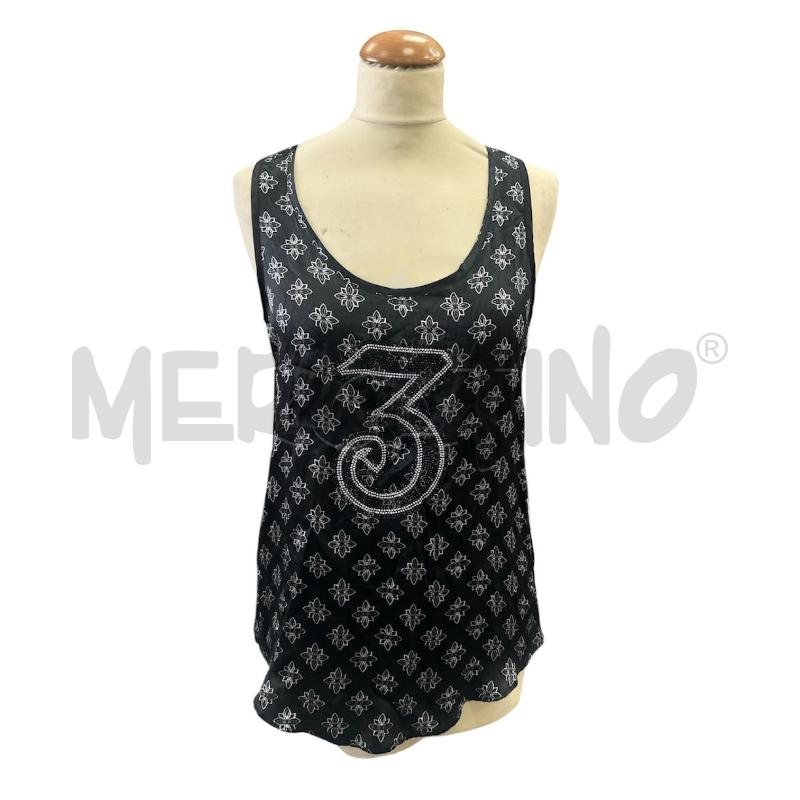 TOP RICHMOND NERO SETA FIORI 3 STRASS | Mercatino dell'Usato Cava de tirreni 1