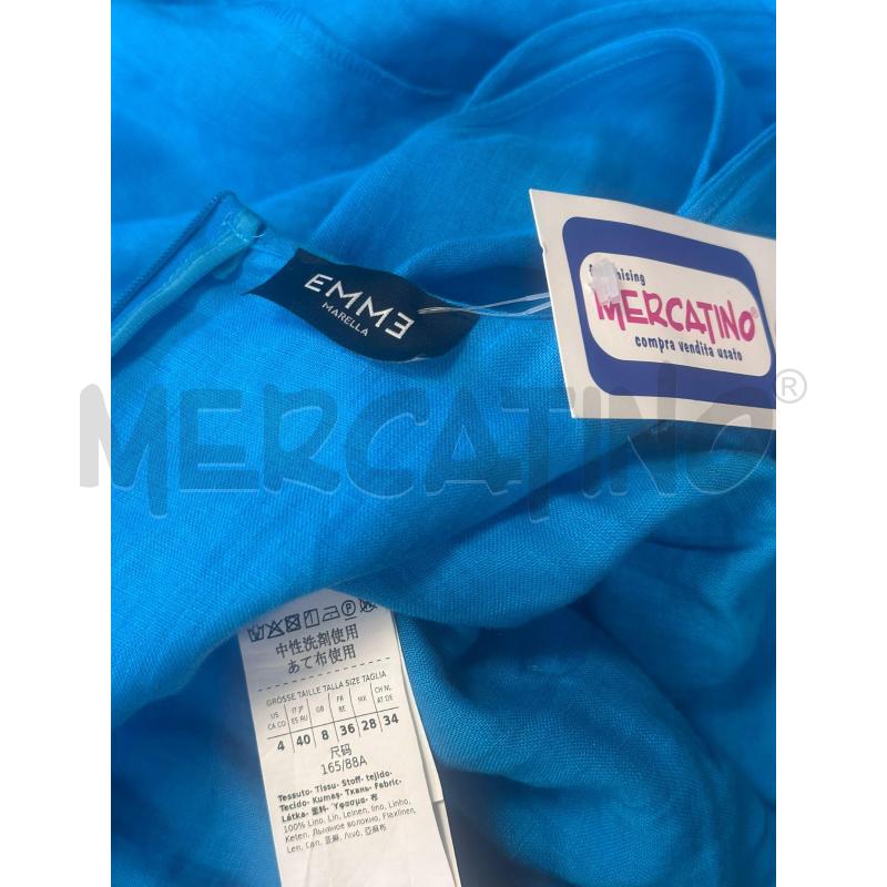 TUTA DONNA EMME MARELLA LINO CELESTE SCURO CINTURA | Mercatino dell'Usato Cava de tirreni 2