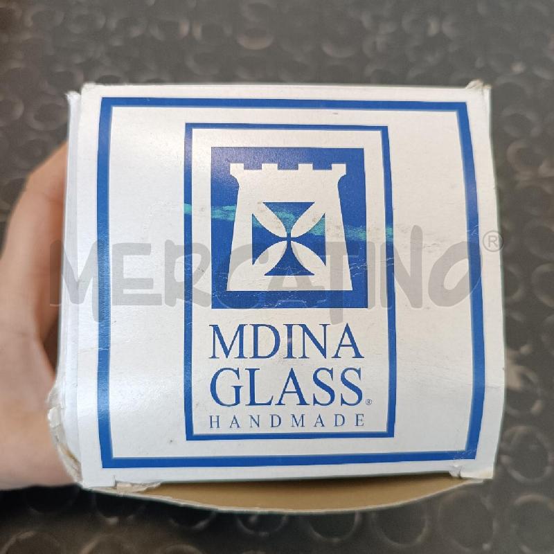 VASETTO MDINA GLASS MALTA AZZURO MACULATO TAPPO | Mercatino dell'Usato Cava de tirreni 2