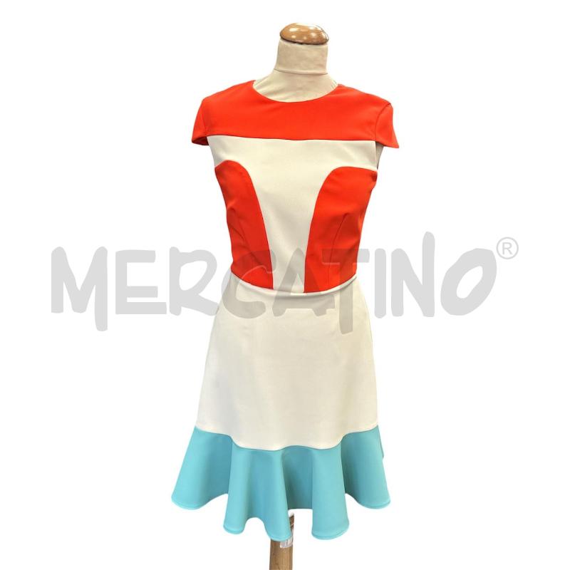 VESTITO DONNA ELISABETTA FRANCHI BIANCO ARANCIO VERDE NUOVO | Mercatino dell'Usato Cava de tirreni 1
