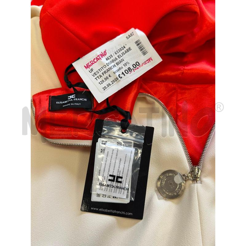 VESTITO DONNA ELISABETTA FRANCHI BIANCO ARANCIO VERDE NUOVO | Mercatino dell'Usato Cava de tirreni 2