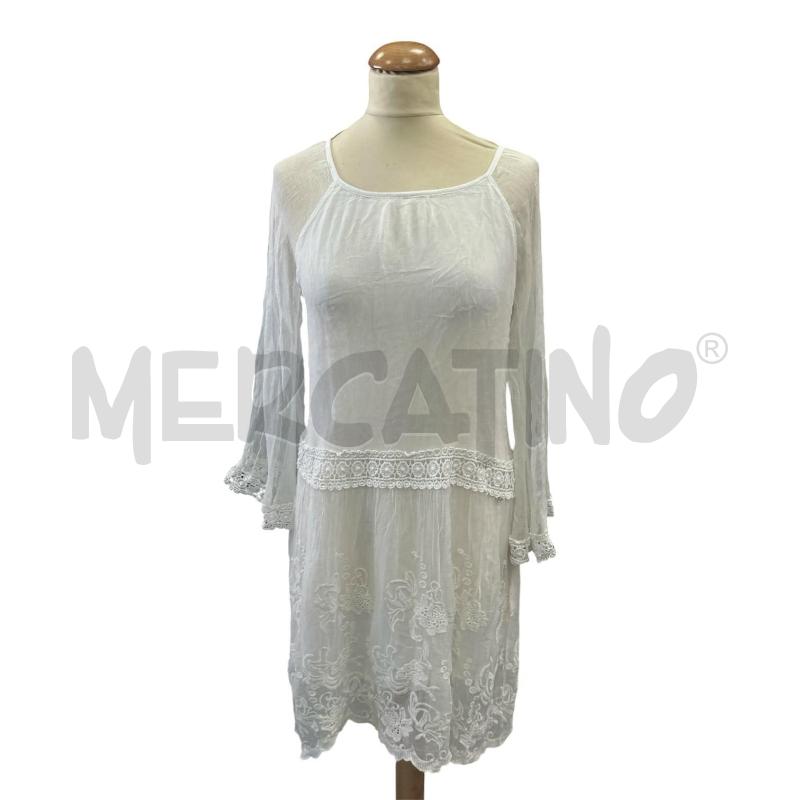 VESTITO DONNA GUESS BIANCO 100% SETA MANICA LUNGA | Mercatino dell'Usato Cava de tirreni 1