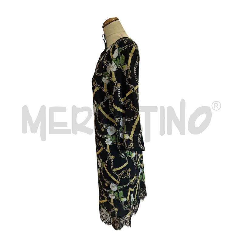 VESTITO DONNA LIU JO NERO CATENE FIORI GIALLI BIANCHI | Mercatino dell'Usato Cava de tirreni 2