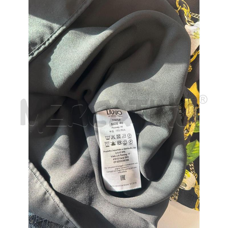 VESTITO DONNA LIU JO NERO CATENE FIORI GIALLI BIANCHI | Mercatino dell'Usato Cava de tirreni 5