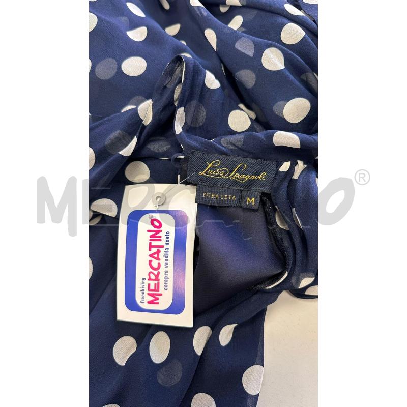 VESTITO DONNA LUISA SPAGNOLI BLU SETA POIS BIANCHI | Mercatino dell'Usato Cava de tirreni 2