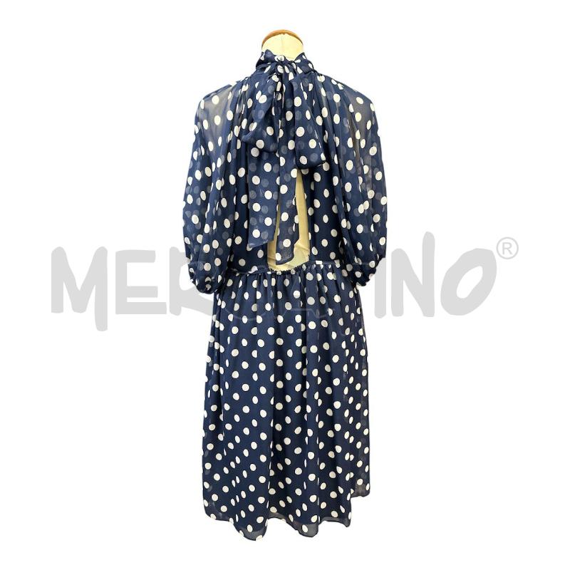 VESTITO DONNA LUISA SPAGNOLI BLU SETA POIS BIANCHI | Mercatino dell'Usato Cava de tirreni 3