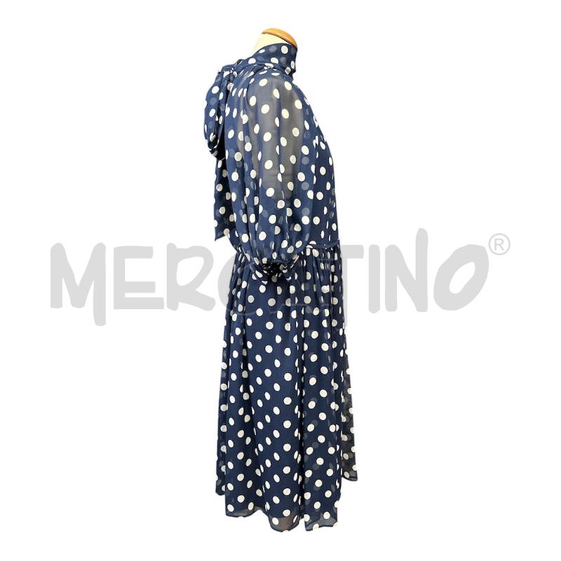 VESTITO DONNA LUISA SPAGNOLI BLU SETA POIS BIANCHI | Mercatino dell'Usato Cava de tirreni 4