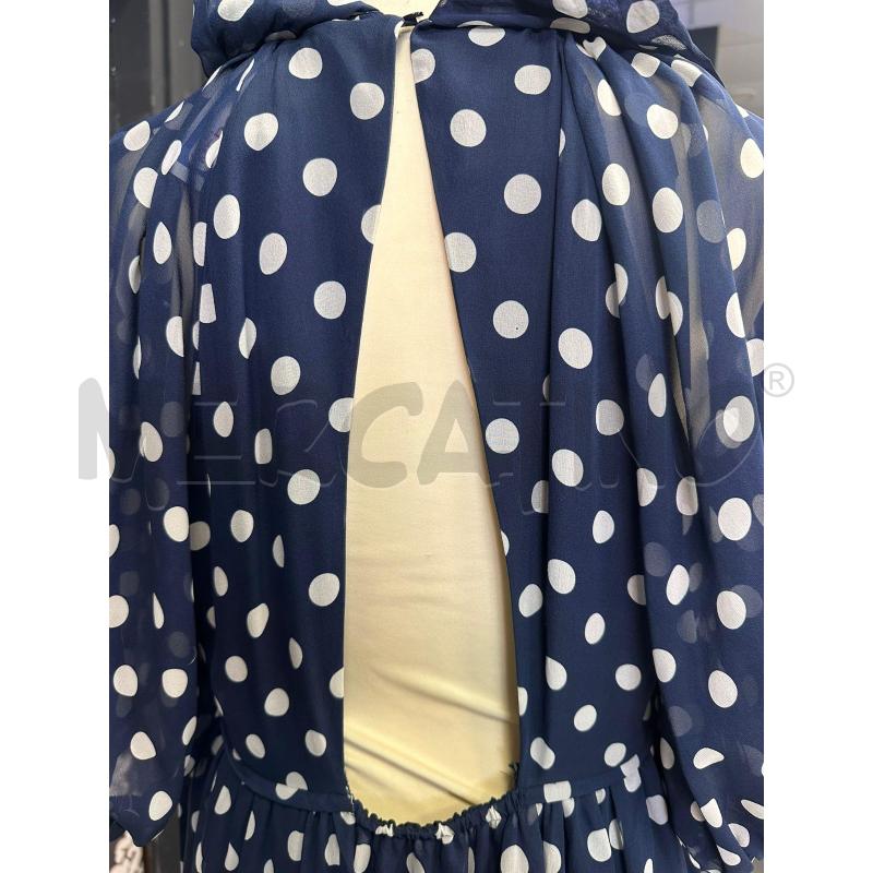 VESTITO DONNA LUISA SPAGNOLI BLU SETA POIS BIANCHI | Mercatino dell'Usato Cava de tirreni 5