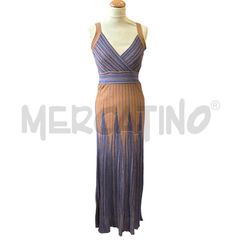 VESTITO DONNA NENETTE MARRONE BLU RIGO NUOVO LUNGO | Mercatino dell'Usato Cava de tirreni 1