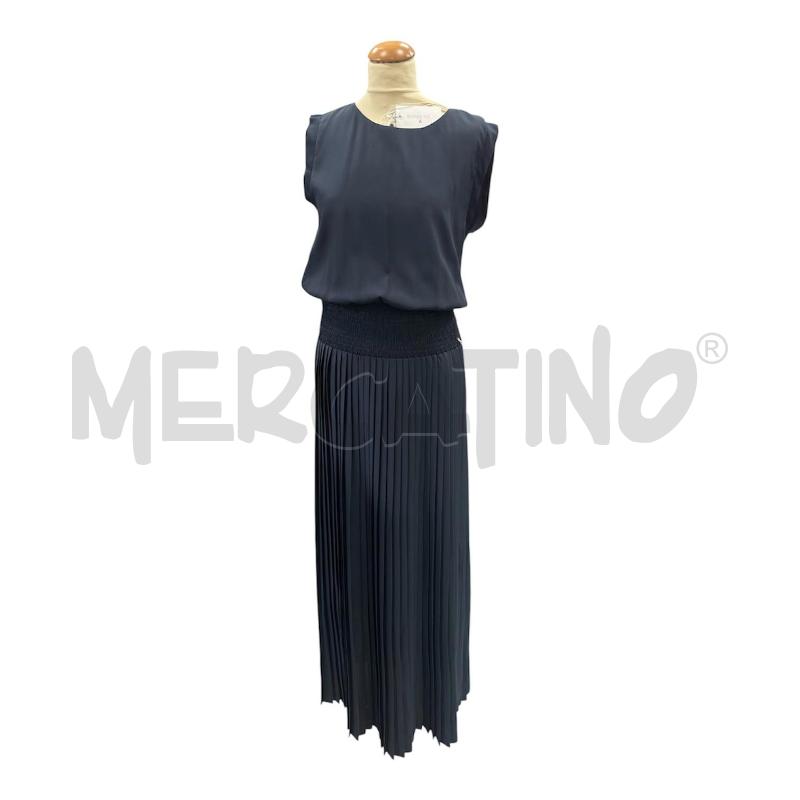 VESTITO DONNA PATRIZIA PEPE BLU SMANICATO GONNA LUNGA PLISSETTATO NUOVO | Mercatino dell'Usato Cava de tirreni 1