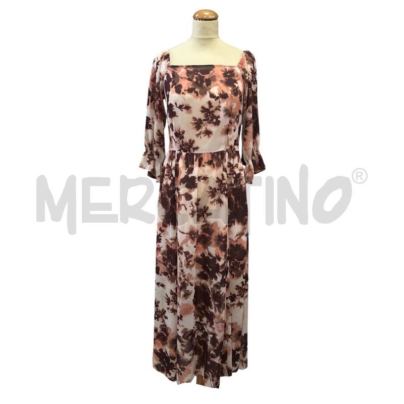 VESTITO DONNA PENNYBLACK BEIGE ROSA FIORI LUNGO | Mercatino dell'Usato Cava de tirreni 1