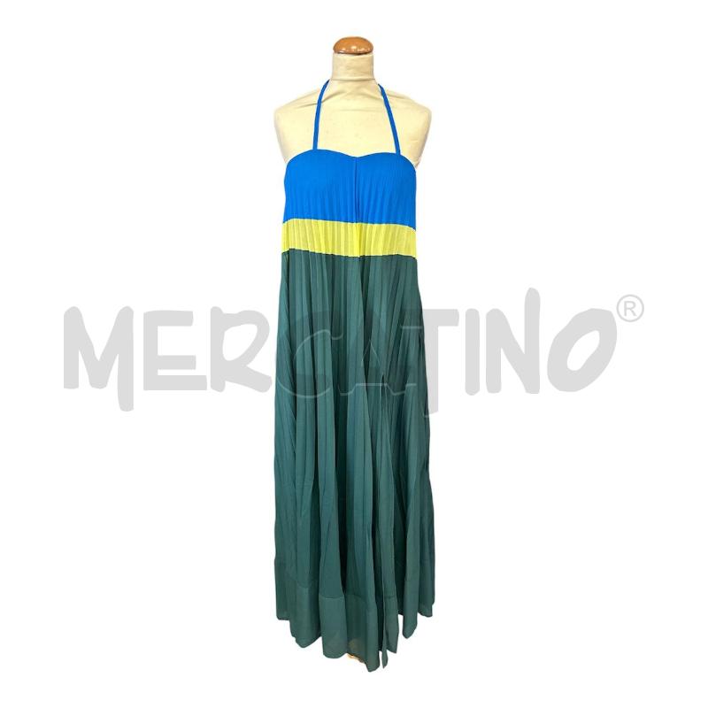 VESTITO DONNA PINKO CELESTE GIALLO VERDE DRAPPEGGIATO | Mercatino dell'Usato Cava de tirreni 1
