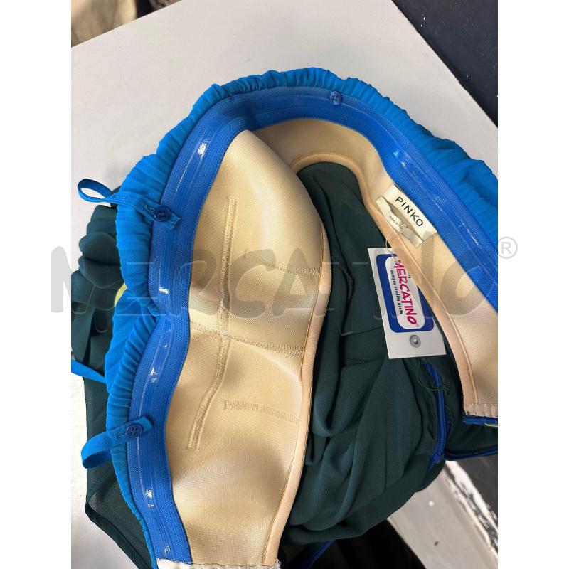 VESTITO DONNA PINKO CELESTE GIALLO VERDE DRAPPEGGIATO | Mercatino dell'Usato Cava de tirreni 3