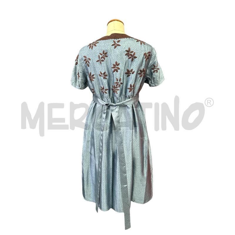 VESTITO DONNA TWINSET AZZURRO MARRONE FANTASCIA RICAMI SCOLLO V  | Mercatino dell'Usato Cava de tirreni 4