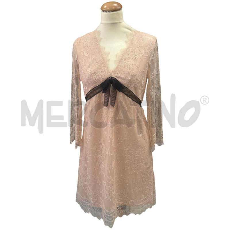 VESTITO DONNA TWINSET ROSA PIZZO FASCIA NERA | Mercatino dell'Usato Cava de tirreni 1
