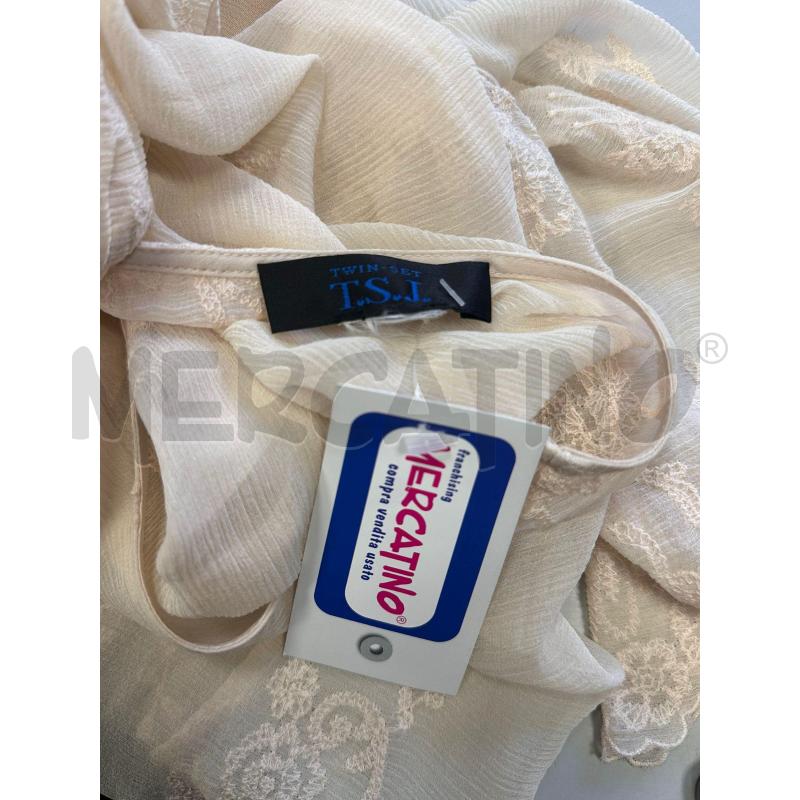 VESTITO DONNA TWINSET  BEIGE SETA RICAMO TRASPARENTE | Mercatino dell'Usato Cava de tirreni 2
