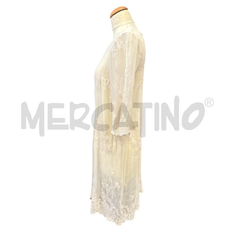 VESTITO DONNA TWINSET  BEIGE SETA RICAMO TRASPARENTE | Mercatino dell'Usato Cava de tirreni 3