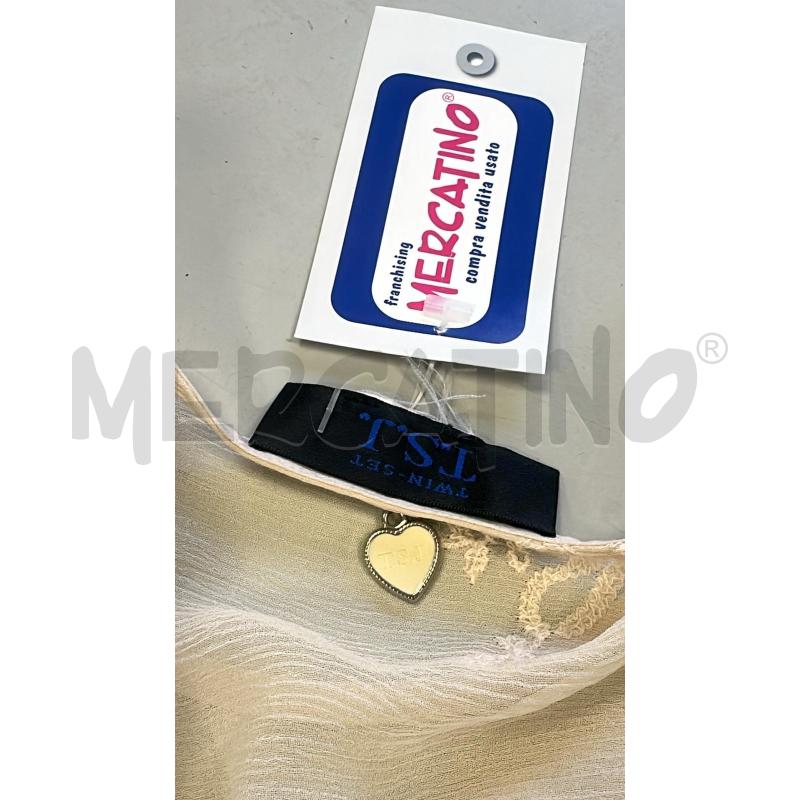 VESTITO DONNA TWINSET  BEIGE SETA RICAMO TRASPARENTE | Mercatino dell'Usato Cava de tirreni 5