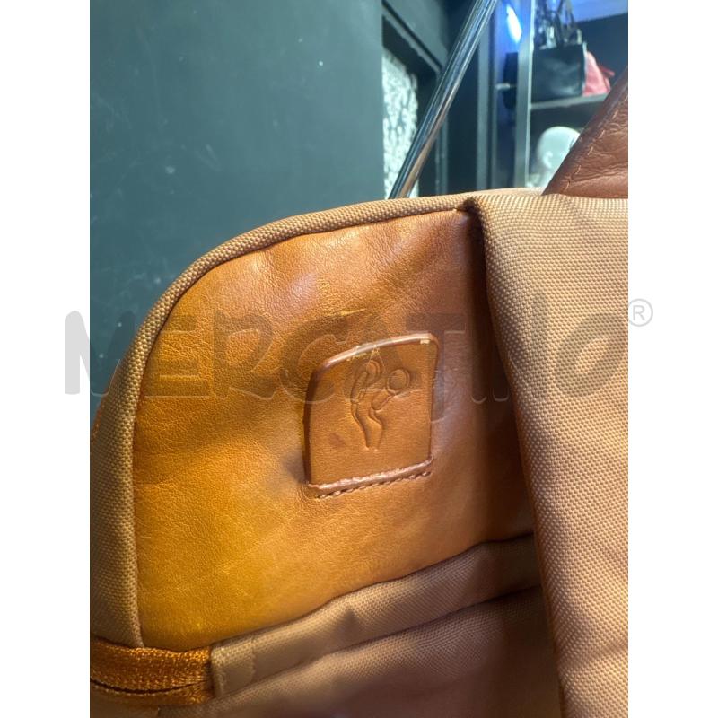 ZAINO PIQUADRO ARANCIONE INSERTI IN PELLE INTERNO VERDE | Mercatino dell'Usato Cava de tirreni 3