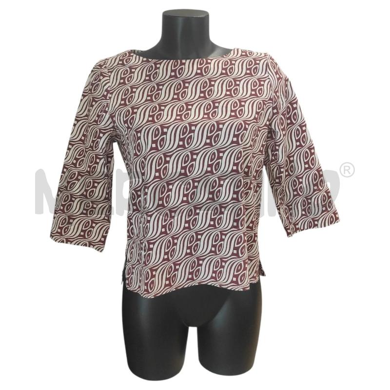 BLUSA DONNA NIU ROSSA BIANCA ONDE ASTRATTE TG. XS | Mercatino dell'Usato Salerno torrione 1