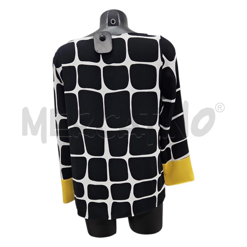 BLUSA DONNA PENNYBLACK QUADRI NERI BORDI GIALLI TG. 46 | Mercatino dell'Usato Salerno torrione 2