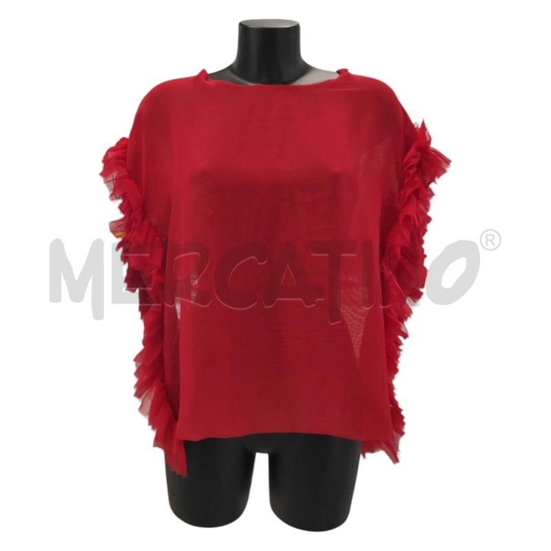 BLUSA DONNA STEFANO MORTARI ROSSO ROUCHES TG. 40 | Mercatino dell'Usato Salerno torrione 1