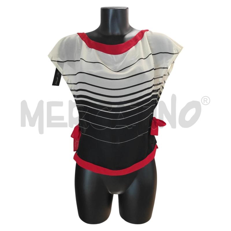 BLUSA DONNA VALENTINO SAND RIGHE BIANCO BLU ROSSO TG. 42 | Mercatino dell'Usato Salerno torrione 1